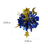 Ramadan Metallic Cheer Pom Pom Hair Clip Barrettes for Girls Women – Glitter Gold Blue Moon Star Hairpins,Ramadan Mubarak Decoration Accessories, Party Favor Gift for Kids