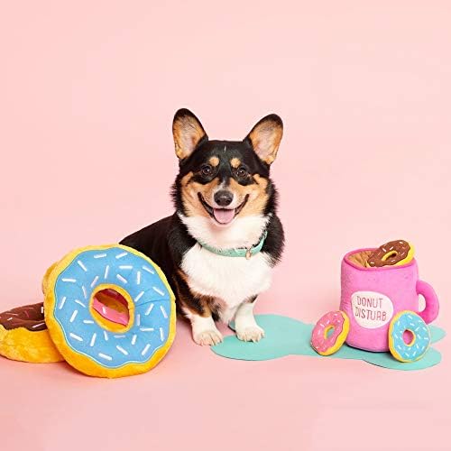 ZippyPaws Burrow, Food Buddies Coffee & Donutz - Interactive Dog Toys for Boredom - Hide and Seek Dog Toys, Colorful Squeaky Dog Toys for Small & Medium Dogs, Plush Dog Puzzles