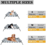 Elevated Raised Dog Bed Cot - Cooling Raised Dog Bed with Bolster Portable Washable Pet Cot Bed with Metal Frame Dog Hammock Bed for Indoor & Outdoor Medium