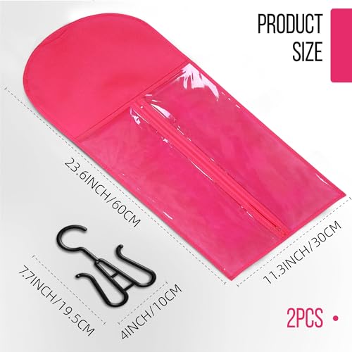 3PCS Hair Extension Storage Extension Holder Dust-proof Wig Storage for Multiple Wigs Bags Storage with Hanger Wig Holder for Multiple Wigs Stand Hair Extensions, Wigs & Accessories (Hot Pink)
