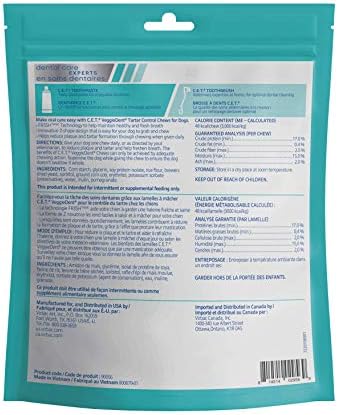 Virbac CET VEGGIEDENT FR3SH Tartar Control Chews for Dogs - Small