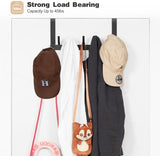 Over The Door Hooks for Hanging, Over The Door Hanger with 5 Triple Coat Hooks, Over The Door Towel Rack for Bathroom, Door Hanger Hooks for Coat, Bags and Hat (Black, 2 Pack)