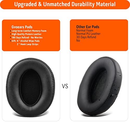 Replacement for Sony MDR 7506 Earpads Cushions, Noise Isolation Over Ear Headphone Pads Fit for Sony MDR V6/ MDR V7/ MDR-CD900ST, Soft Protein Leather Easy Installation (Black)