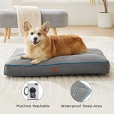 Bedsure Waterproof Dog Beds for Extra Large Dogs - 4 Inch Thicken Up to 100lbs XL Pet Mat Pillows with Removable Washable Cover, Grey