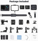 AKASO Brave 8 Lite Waterproof Action Camera with 4K60 Ultra HD Video, 20MP Photos, HDR, Touch Screen, SuperSmooth Stabilization, 8X Slow Motion, Zoom, Super Wide Angle, Remote Control and Accessories