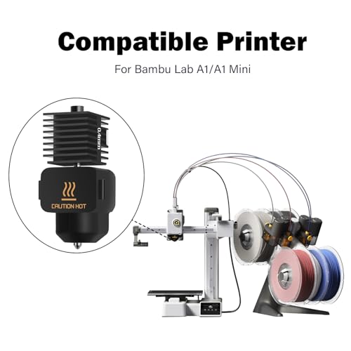 2 Pack A1 Mini/A1 Hotend Print Head Hot End Kit Extruder Upgrade High-Temperature 0.4MM Hardened Steel Nozzle Replacement with 4PCS Silicone Cover Sock for Bambu Lab 3D Printer Accessories