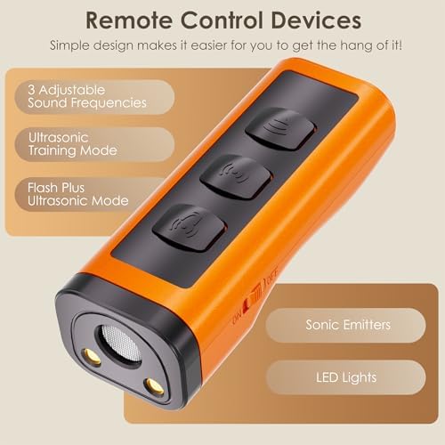 2 Pack Dog Bark Deterrent Deters，Barks no More Dog Training Device(Own Or Neighbour'S Dog), Long Range Ultrasonic 50ft, Alternative to Painful Dog Training Collars and Bark Collars
