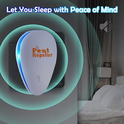 RibRave Ultrasonic Pest Repeller 6 Pack Indoor Pest Repeller Plug in Ultrasonic Pest Control Repelling Rodent and Insect Electric Pest Control Repellent Friendly for Kid and Pet, White