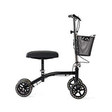 Medline Steerable Knee Walker, Large 8" Wheels, Adjustable Height and Storage Bag, Supports up to 300 lbs, Black