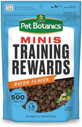 Pet Botanics 10 oz. Pouch Training Rewards Mini Soft & Chewy, Bacon Flavor, with 500 Treats Per Bag, The Choice of Top Trainers