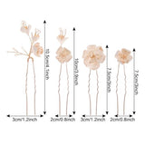 4Pcs Bridal Hair Pins Soft Ceramic Flower Bride Wedding Hair Accessories Hair Piece for Women and Girls - Gold