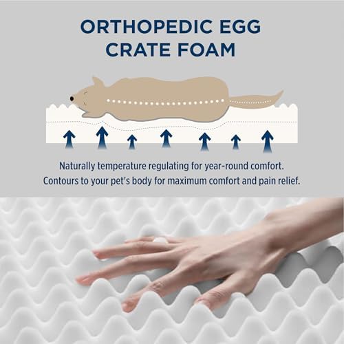 Bedsure Dog Beds Large Sized Dog - Extra-Large Orthopedic Waterproof Puppy Bed with Removable Washable Cover, Egg Crate Foam Pet Mat, Suitable for Pet Up to 100 lbs