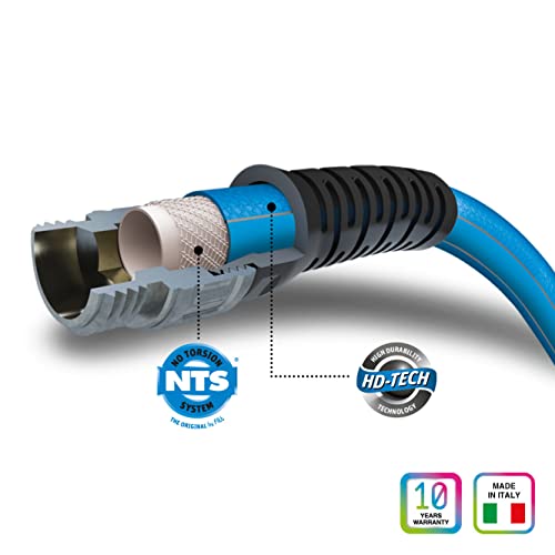 FITT HiFlo Water Hose 25ft, Multipurpose Garden Hose, Easy to Use and Long-lasting Performance, Light Blue