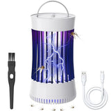 Phosooy 2-in-1 Indoor Electric Bug Zapper with Fan, Chargeable 1500V High Voltage Mosquitoes Killer with Hanger, Small Fly Insects Lamp Trap Catching Moth Gnat Fruit Flies, White
