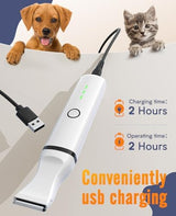 oneisall Pet Paw Trimmer,Corldless Quiet Dog Trimmer for Grooming with Double Blades,Low Noise 2 Speed Small Dog Grooming Clippers for Paws, Eyes, Ears, Face, Rump