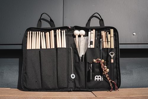 Meinl Cymbals Professional Drumstick Sling Bag with Extra Wide Shape and Body Strap — Includes Floor Tom Hooks — Also for Mallets, Brushes, Rods or Accessories (MSSB)