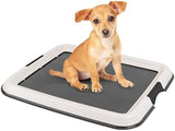IRIS USA Pee Pad Holder, Small Puppy Pad Holder, Secured Latches, Non-Skid Rubber Feet, High Polish Finish for Easy Cleaning, Leak Protection Indoor Potty Tray, Fits 14"x17" Pad or Larger, Dark Gray