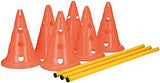 TRIXIE Dog Agility Hurdle Cone Set – Dog Agility Set with Height Adjustable Crossbar for Beginners & Advanced, Dog Agility Equipment for Dog Obstacle Courses – 6 x Cones, 3 x Agility Rods