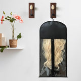 Jonley 4Pcs Wig Storage Wig Bags Storage with Hanger, Wig Storage Bag with Hair Extensions Wigs and Accessories, Breathable and Easy to Carry Home Hair Salon Travel Available (Black 23.5in)