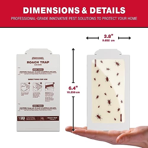 Catchmaster Roach Trap Glue Boards 10-Pk, Adhesive Bug Catcher, Scorpion, Spider, Cricket, & Cockroach Traps for Home, Bulk Glue Traps for House & Garage, Pet Safe Pest Control