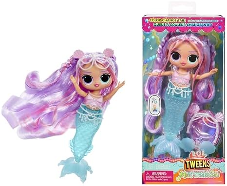 LOL Surprise Tweens Mermaid Lana Marine Fashion Doll with Color Changing Tail, Movable Fin, and Beautiful Accessories – Toy Gift for Kids Ages 4+
