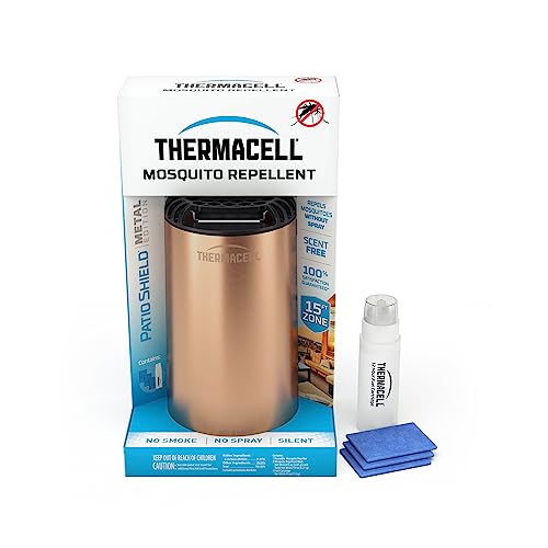 Thermacell Mosquito Repeller Patio Shield; Includes 12-Hour Refill; Highly Effective Mosquito Repellent for Patio; Bug Spray Alternative; Scent Free; No Candles or Flames
