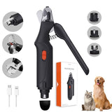 2-in-1 Dog Nail Grinder & Dog Nail Clippers Trimmers for Large Medium Small Dogs Cats Pets Claw Trimmer Quick Sensor and Safety Guard USB Rechargeable with 2 LED Lights (Black)