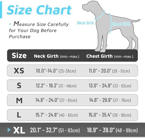 Eagloo Dog Harness Large Breed, No Pull Service Vest with Reflective Strips and Control Handle, Adjustable and Comfortable for Easy Walking, No Choke Pet Harness with 2 Metal Rings, Sky Blue, XL