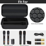 Wireless Microphone Case Compatible with JBL Wireless Two Microphone/for JBL Partybox, Handheld Dual Mic Travel Storage Bag for Receiver, Batteries and Other Accessories - Black (Box Only)