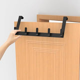 Over The Door Hooks Hanger with Extended Arms, Fits 1 3/4" Doors - Bathroom Accessories and Towel Rack Organizer Holder for Coat Robe Hat - 1 Pack, Matte Black