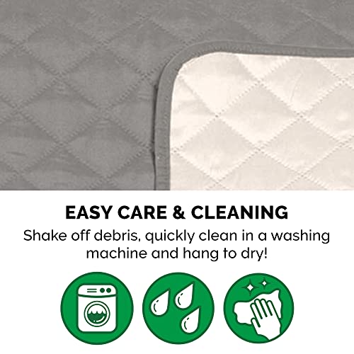 Furhaven Water-Resistant & Reversible Chair Cover Protector for Dogs, Cats, & Children - Two-Tone Pinsonic Quilted Living Room Furniture Cover - Gray/Mist, Chair