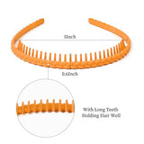 WOVOWOVO Braided Thin Headbands for Women, 12 Packs Plastic Hair Bands with Long Teeth for Girls Teens, Non Slip Fashion Hair Comb Head Bands Hair Accessories