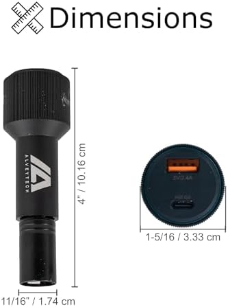 AlveyTech XLR Dual Port Charger Adapter with USB-A & USB-C - for Charging Cell Phone and Accessories on Electric Mobility Scooter, Power Chair, Wheelchair, Recreational Bikes, & Scooters