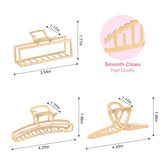 LUKACY 6 Pack Large Metal Hair Claw Clips - 4 Inch Big gold hair clips,Perfect Jaw hair clamps for Women and Thinner,Thick hair styling,Strong Hold Hair,Fashion Hair Accessories (Style 1)