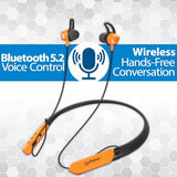 MANHATTAN Bluetooth Wireless Neckband Headphones — Work Earbud Earphones with 15H Playtime, Noise-Isolating, IPX4 Water Resistant, Built-in Mic – for Work, Music, Calls – 3 Yr Mfg Warranty -179829