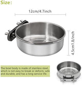 4 Pcs Medium Bird Feeding Dish Cups,Parrot Food Bowl Cage with Clamp Holder Stainless Steel,Birdcage Coop Water Feeder for Cockatiel Parakeet Macaw Finches Lovebirds Small Animals (4 Pack, M)