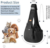 CUBY Dog and Cat Sling Carrier - Small Dog Carrier Sling with Adjust Strap & Zip Pocket, Hands Free Soft Dog Slings for Small Dogs Cats Puppy Pets Outdoor Travel Safety Purse Bag (Black)