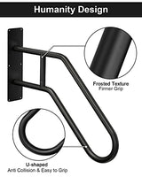 Handrails for Outdoor Steps Stair Railing Indoor, 1 to 3 Steps Stairs Wall Mounted Metal Handrail for The Elderly, Kids, Disabled, Pregnant Women
