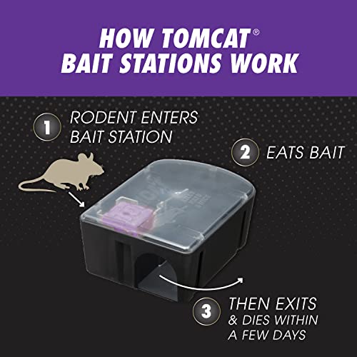 Tomcat Rat & Mouse Killer Disposable Bait Station Advanced Formula for Indoor and Outdoor, 1 Pre-Filled Ready-To-Use Station
