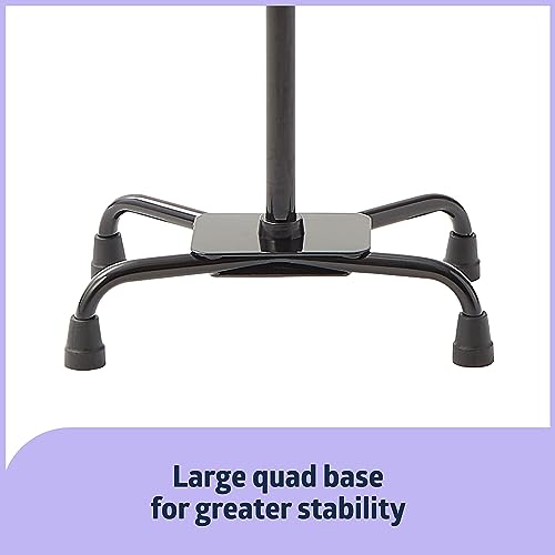 Medline Aluminum Quad Cane with Large Base for Balance, Knee Injuries, Leg Surgery Recovery & Mobility, Portable, Lightweight Walking Aid for Seniors & Adults