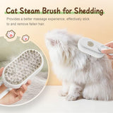 2025 New Comb for Cats Dogs, 3 in 1 Steam Cat Brush Cat Steam Brush for Shedding & Grooming, Self Cleaning 3 in 1 Pet Brush Pet Grooming Brush with Spray (Khaki+White)