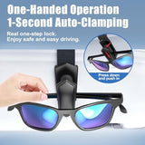 One-Handed-Operation Sunglasses Holder for Car, Visor Sunglass Holder Clip, Car Accessories Interior, Universal Fit Silicone Padded Visor Sunglass Holder Car, Unmatched Durability