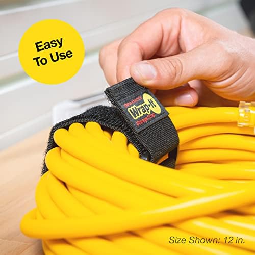 Super-Stretch Wrap-It Storage Straps, 24" (4 Pack) - Elastic Hook and Loop Cinch Straps - Garden Hose Strap, Pool Hose Organizer, Cables Straps, Extension Cord Wrap, Garage and RV Storage Accessories