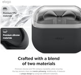 elago Compatible with Samsung Galaxy Buds 3 Case & Galaxy Buds 3 Pro Case, Duo Case with Carabiner, Premium Silicone + TPU Cover, Wireless Charging, Headphone Accessories, for Men, for Women (Black)