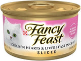 Purina Fancy Feast Sliced Chicken Hearts and Liver Feast Wet Cat Food - (Pack of 24) 3 oz. Cans