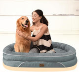 Orthopedic Waterproof XXL Dog Bed: Washable Bolstered Dog Bed - Non-Slip, Silver