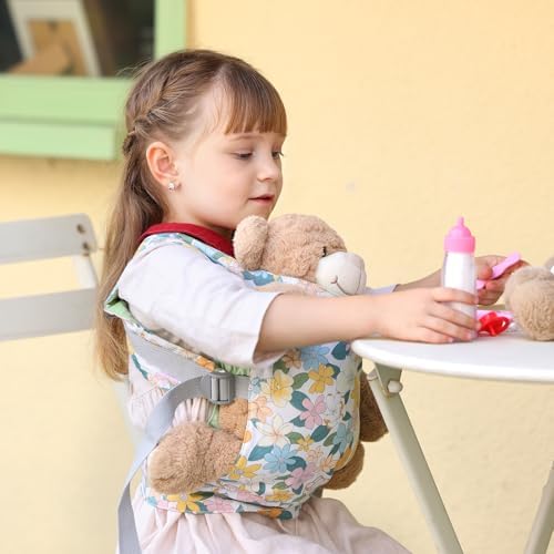 GAGAKU Baby Carrier for Dolls Reborn Baby Doll Carrier Kids Toy Play Baby Carrier for Stuffed Animals Babydoll Accessories for Toddlers - Green - Flowers Plumeria