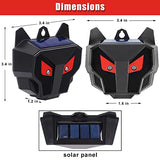 Phosooy Solar Animal Repellent, Set of 4 Predator Eyes Animal Deterrent Sentinels with Red LED Blinking Lights Drive Away Raccoon, Deer, Skunk, Cat, Coyote from Yard Farm and Chicken Coops