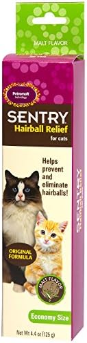Sentry Hairball Relief for Cats,Malt Flavor,4.4 Ounces and Vet’S Best Cat Hairball Relief Digestive Aid | 60 Chewable Tablets