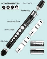 MEUUT 3 Pack Pen Lights for Nurses with 6 Batteries – Medical Penlights Nurse Accessories for Work, Perfect Nursing Student Essentials Medical Supplies for Nurses Doctors EMT Trauma